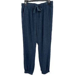 Madewell Shorewalk Cover Up Pant‎ Linen Blend Women's Small Blue joggers M